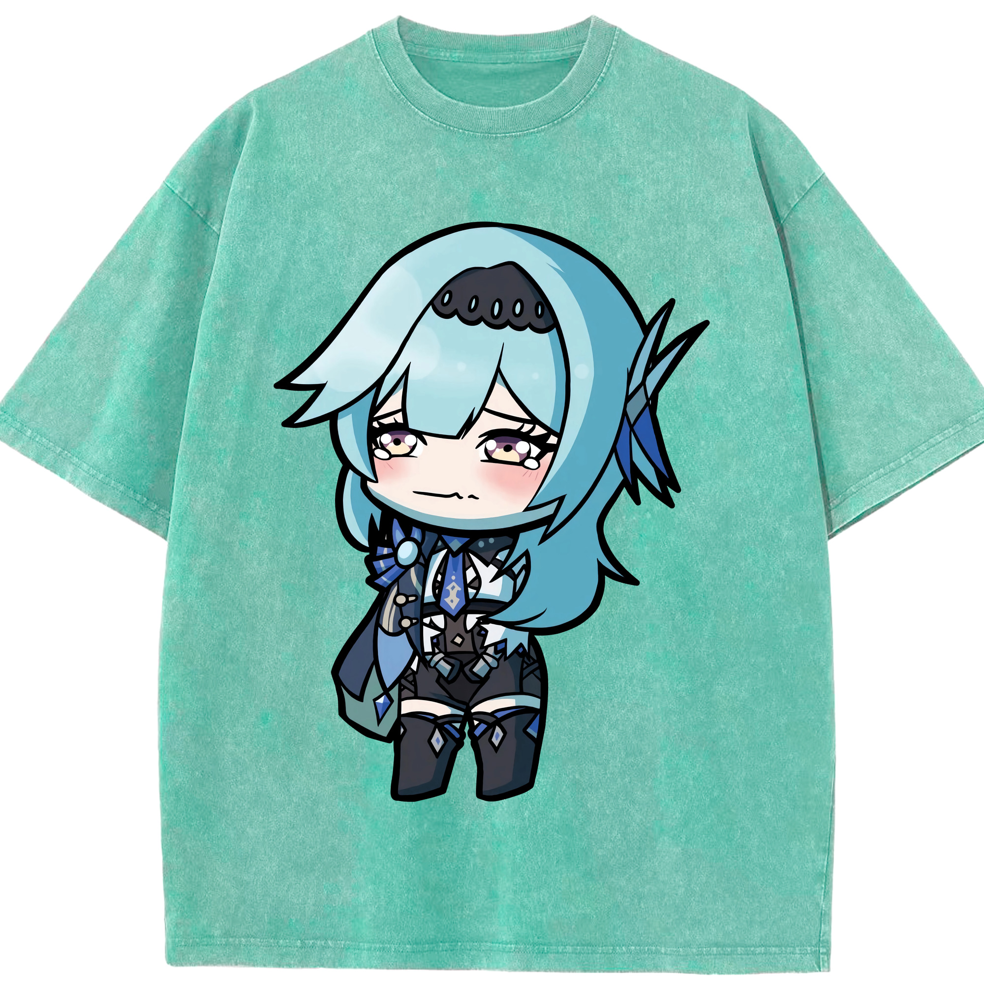 げんし神 优菈 ゆうら genshin Yūra 綿100% ヴィンテージ風 半袖Tシャツ（フロントプリント）
